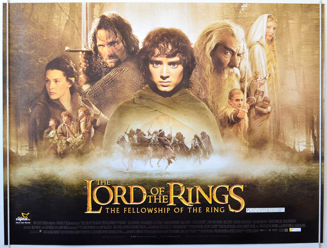 Lord Of The Rings : The Fellowship Of The Ring Original British Quad Poster - Movie Poster