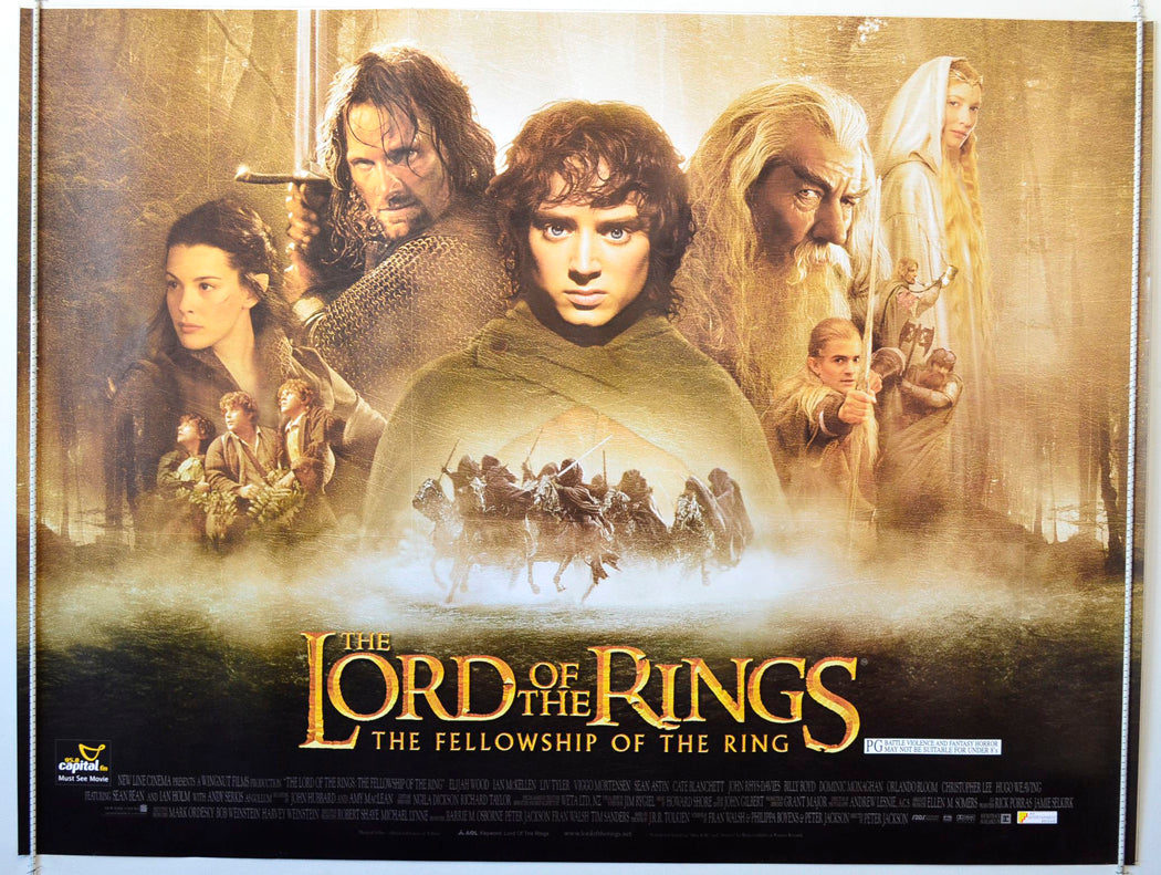 Lord Of The Rings : The Fellowship Of The Ring Original British Quad Poster - Movie Poster