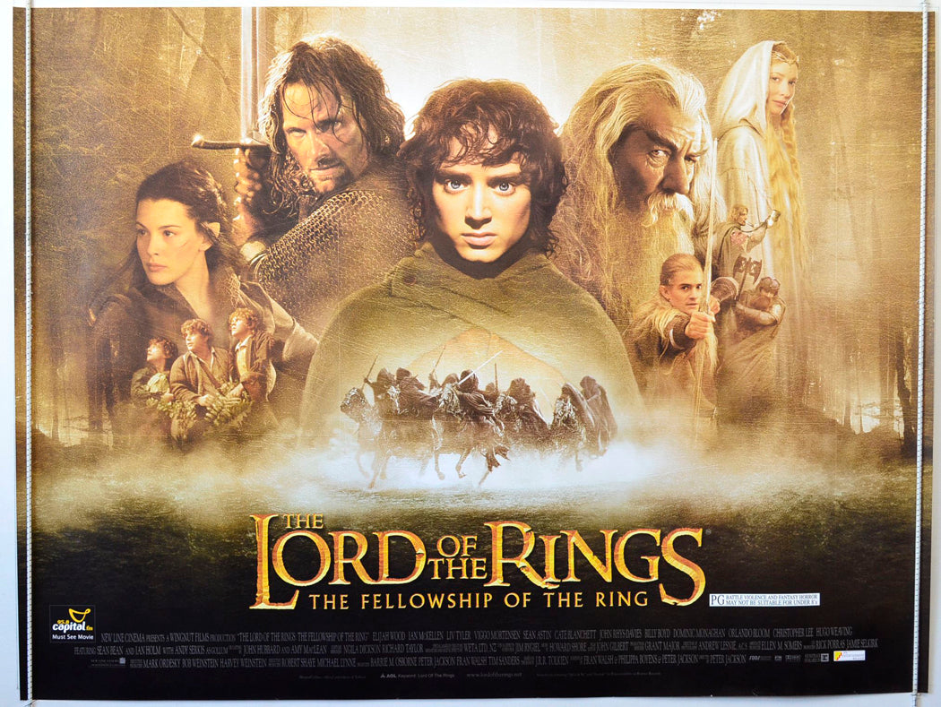 Lord Of The Rings : The Fellowship Of The Ring Original British Quad Poster - Movie Poster