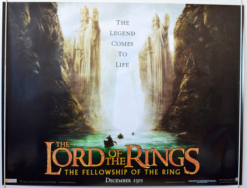 Lord Of The Rings : The Fellowship Of The Ring   (Teaser / Advance Version 2)  Original British Quad Poster - Movie Poster