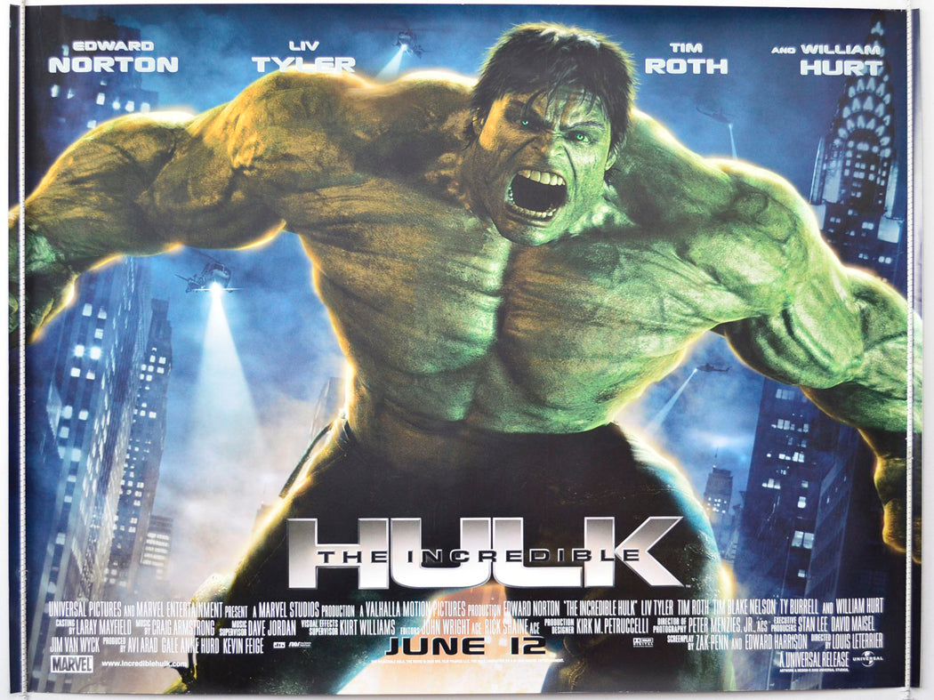 The Incredible Hulk   Original British Quad Poster - Movie Poster