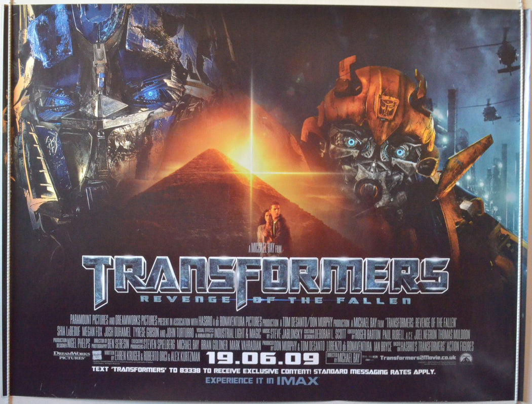 Transformers 2 : Revenge Of The Fallen   Original British Quad Poster - Movie Poster