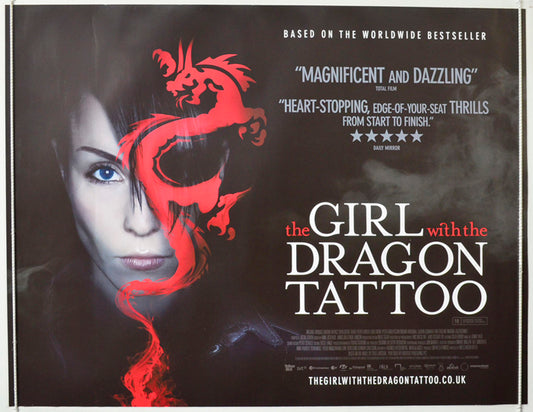 The Girl With The Dragon Tattoo  (a.k.a. Män som hatar kvinnor)   Original British Quad Poster - Movie Poster