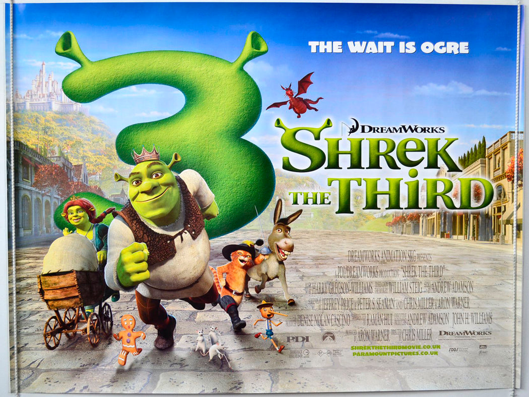 Shrek The Third Original British Quad Poster - Movie Poster