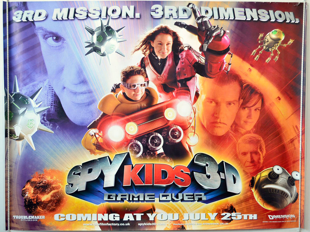 Spy Kids 3-D : Game Over   (Teaser)  Original British Quad Poster - Movie Poster