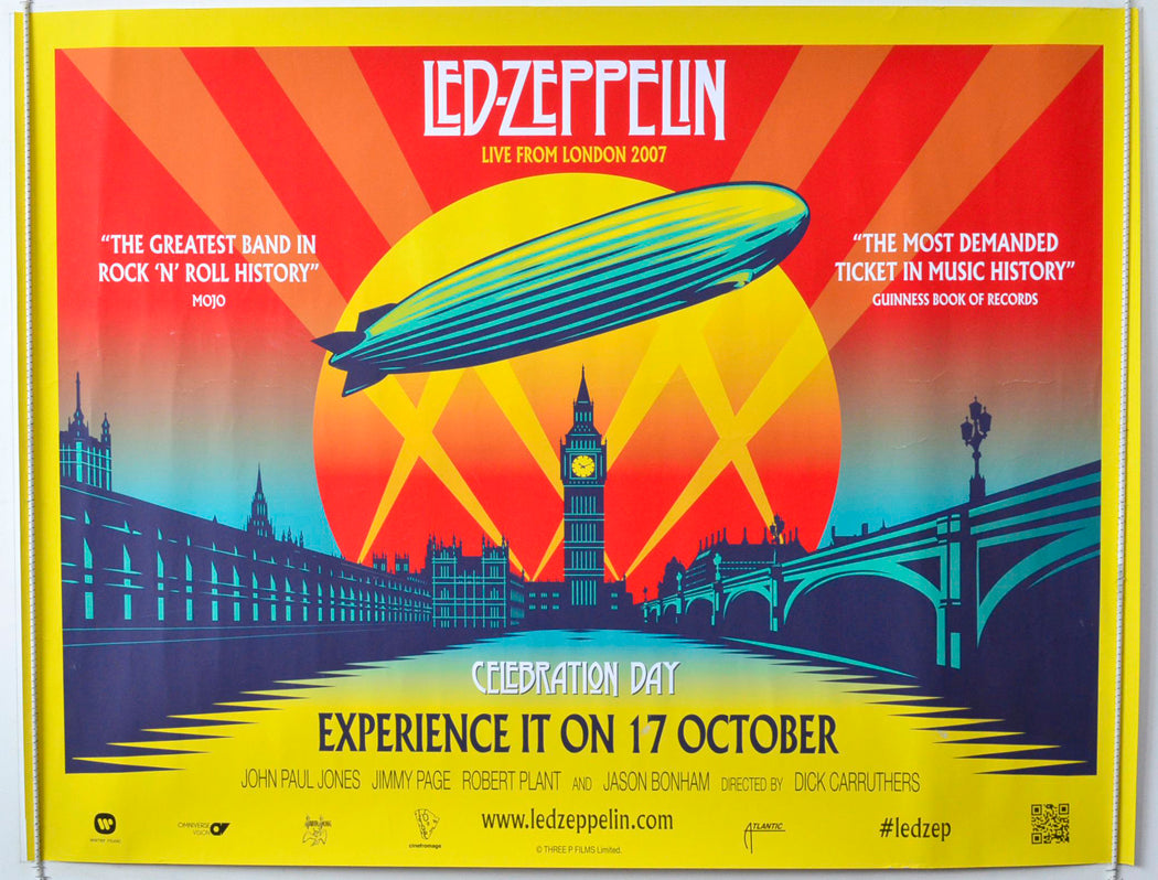 Led Zeppelin - Celebration Day  (Live from London 2007 Poster)   Original British Quad Poster - Movie Poster