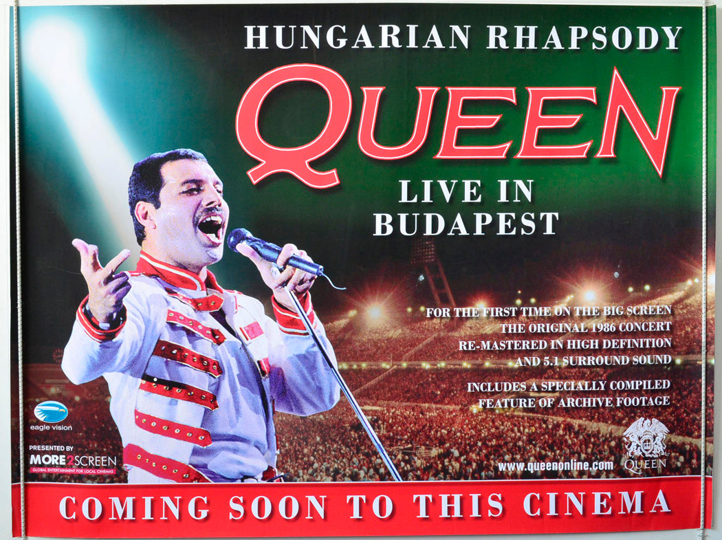 Queen - Hungarian Rhapsody  (Live in Budapest 1986)   Original British Quad Poster - Movie Poster