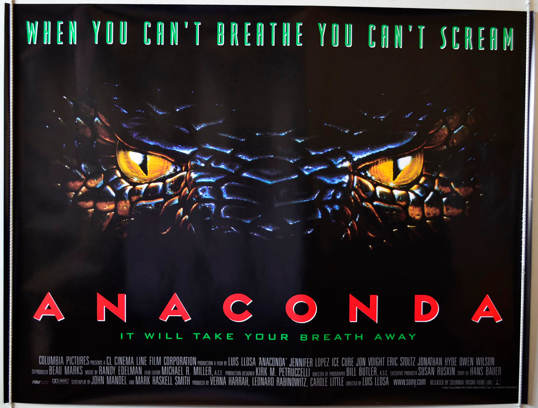 Anaconda Original British Quad Poster - Movie Poster