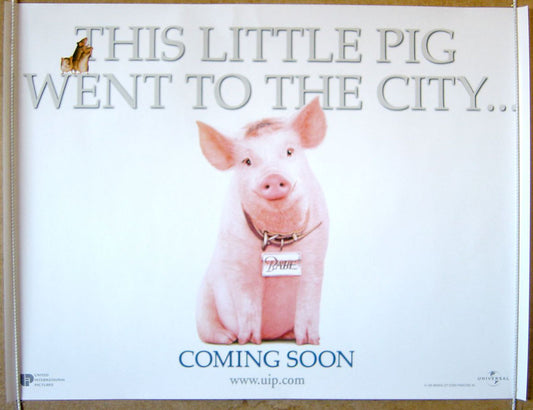 Babe : Pig In The City  (Teaser)  Original Quad Movie Poster  