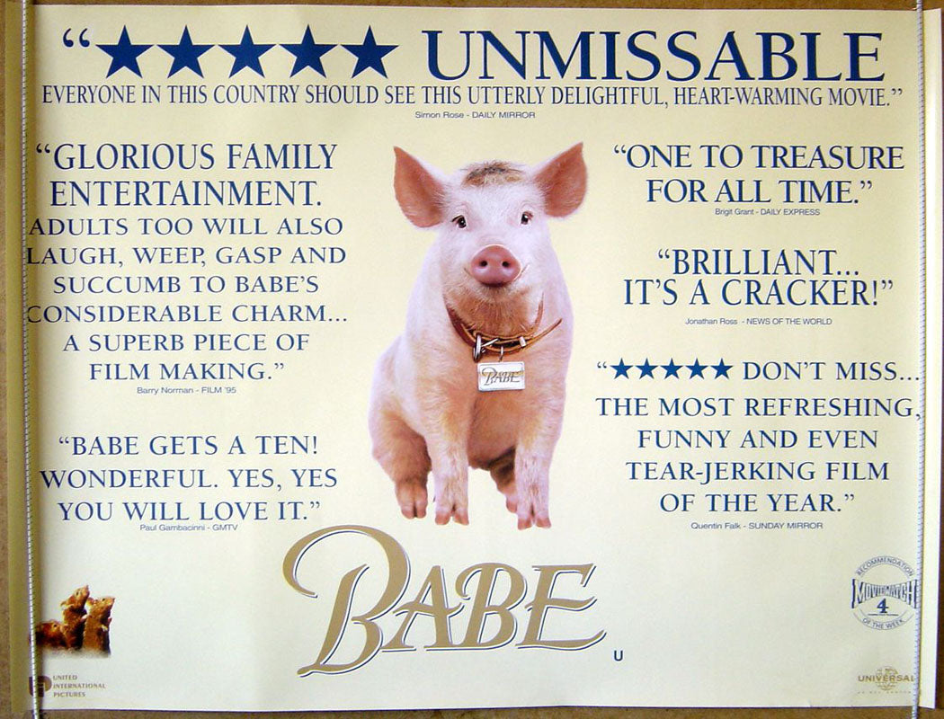 Babe  (Quotes Version)  Original Quad Movie Poster  