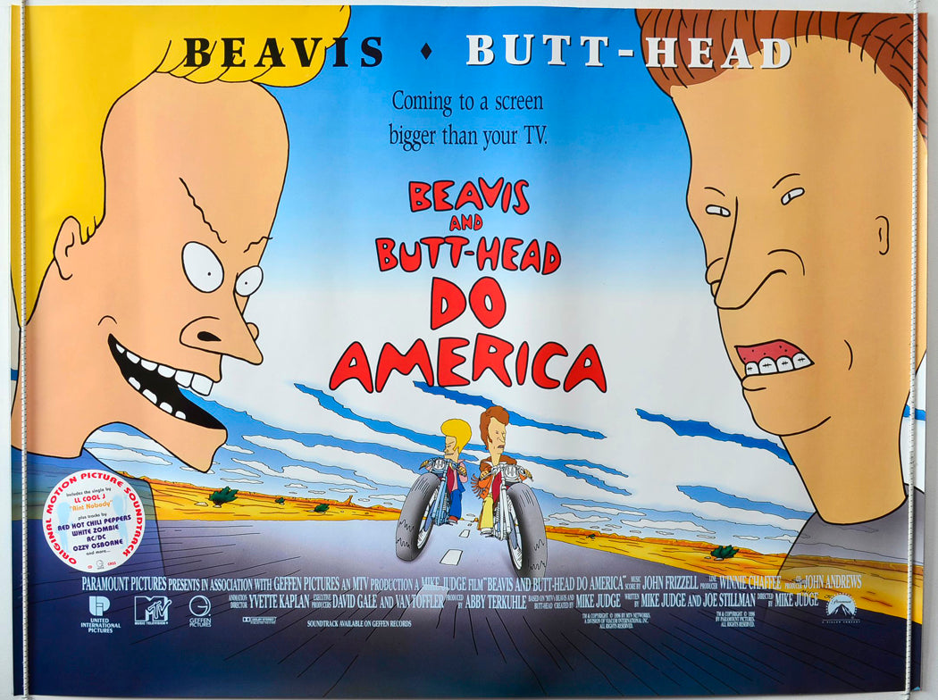 Beavis And Butthead Do America Original British Quad Poster - Movie Poster