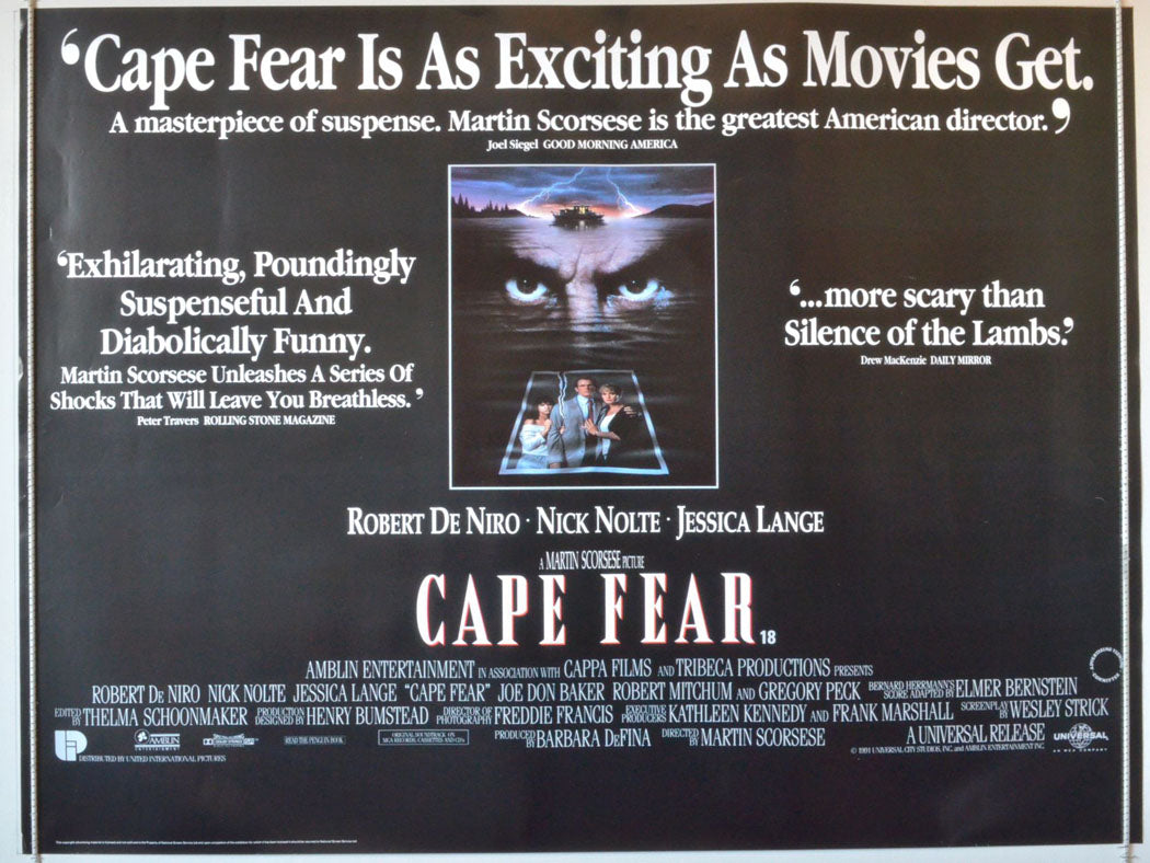 Cape Fear   (Quotes Version)  Original British Quad Poster - Movie Poster