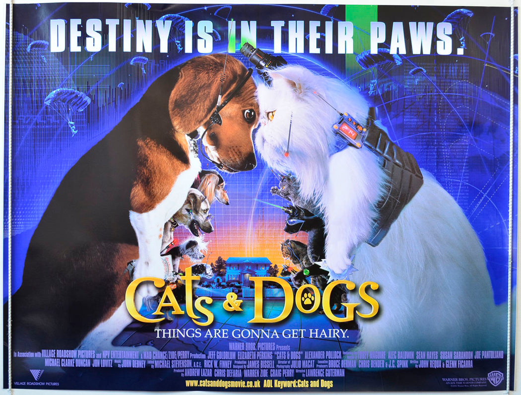 Cats And Dogs Original British Quad Poster - Movie Poster