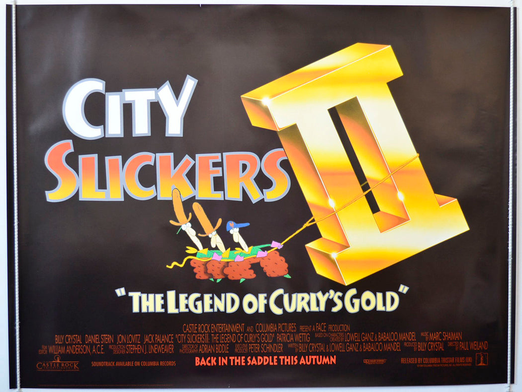 City Slickers II : The Legend Of Curly's Gold  (Teaser / Advance Version)   Original British Quad Poster - Movie Poster