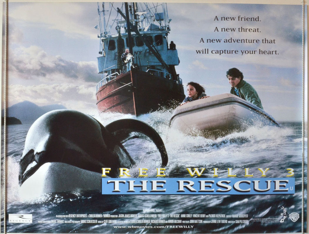 Free Willy 3 : The Rescue  Original British Quad Poster - Movie Poster