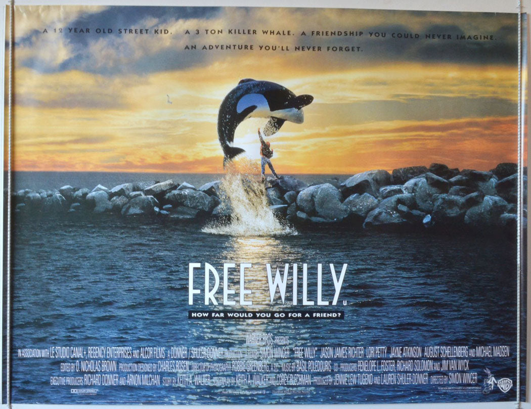 Free Willy  Original British Quad Poster - Movie Poster