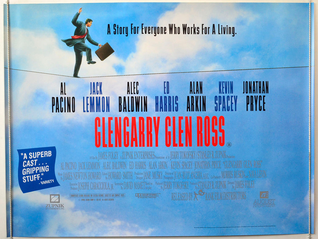 Glengarry Glen Ross Original British Quad Poster - Movie Poster