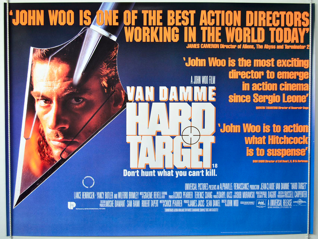 Hard Target  (Quotes Version)   Original British Quad Poster - Movie Poster