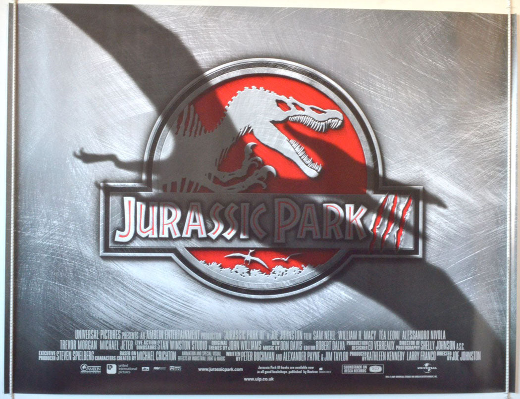 Jurassic Park III  Original British Quad Poster - Movie Poster