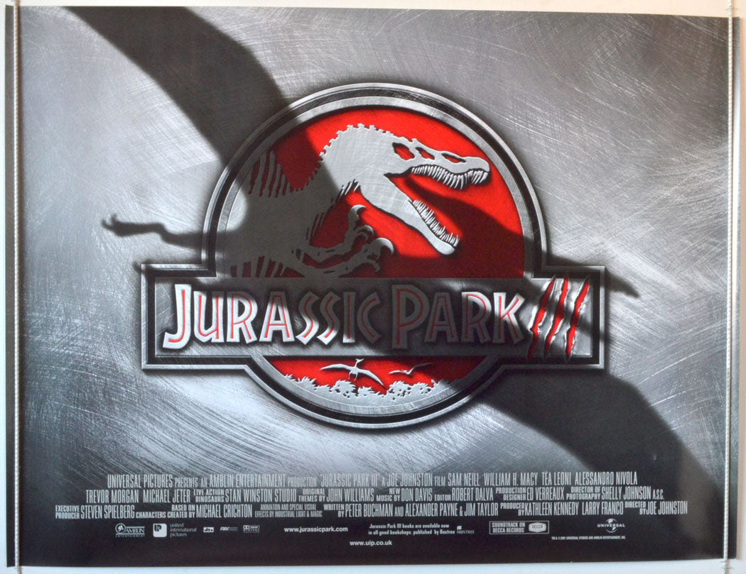 Jurassic Park III  Original British Quad Poster - Movie Poster