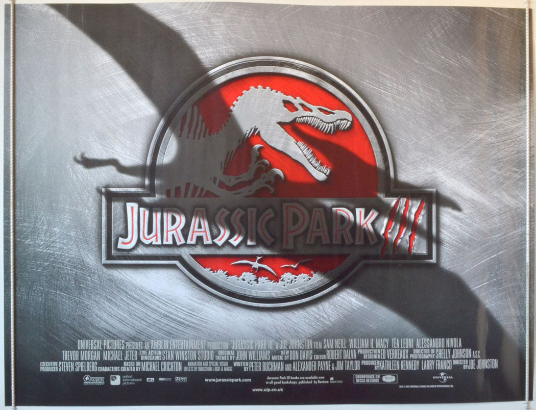 Jurassic Park III  Original British Quad Poster - Movie Poster