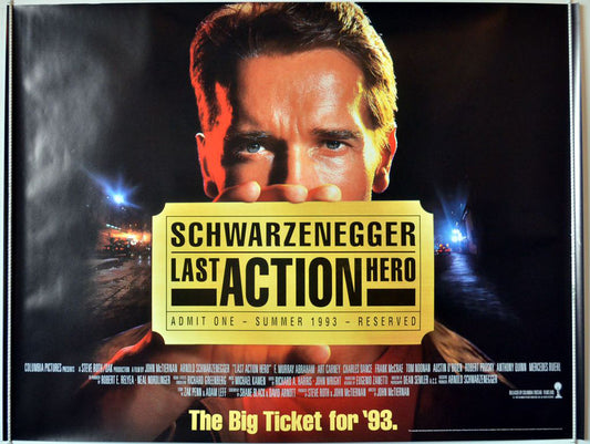 Last Action Hero  (Teaser)  Original Quad Movie Poster  