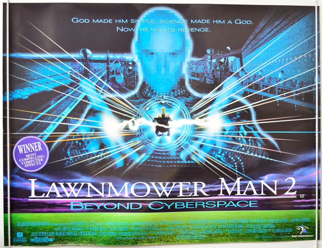 Lawnmower Man 2 : Beyond Cyberspace Original British Quad Poster - Movie Poster