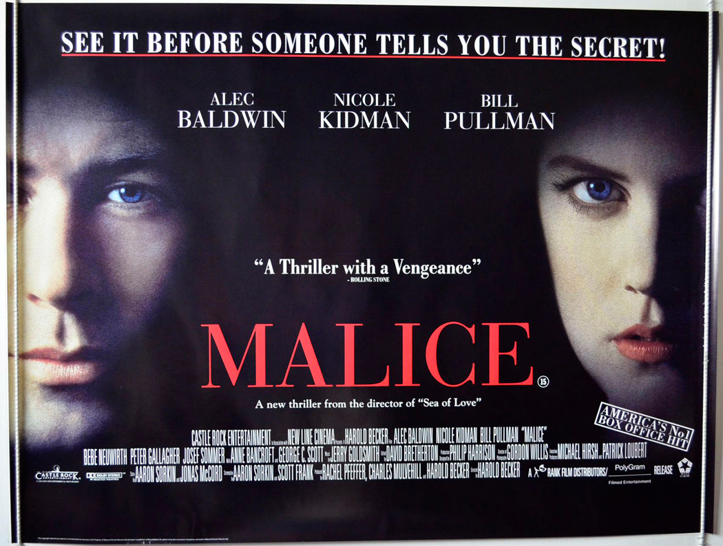 Malice   Original British Quad Poster - Movie Poster