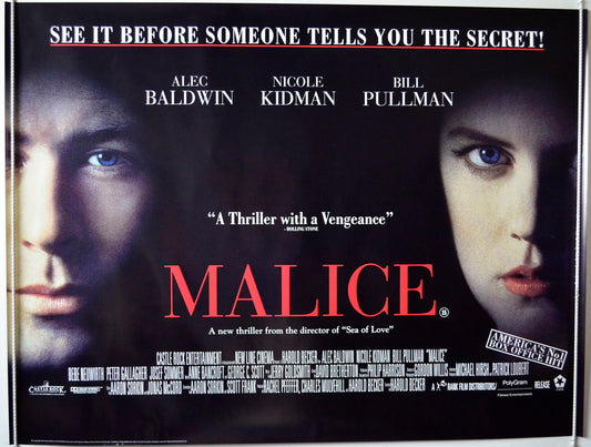 Malice   Original British Quad Poster - Movie Poster