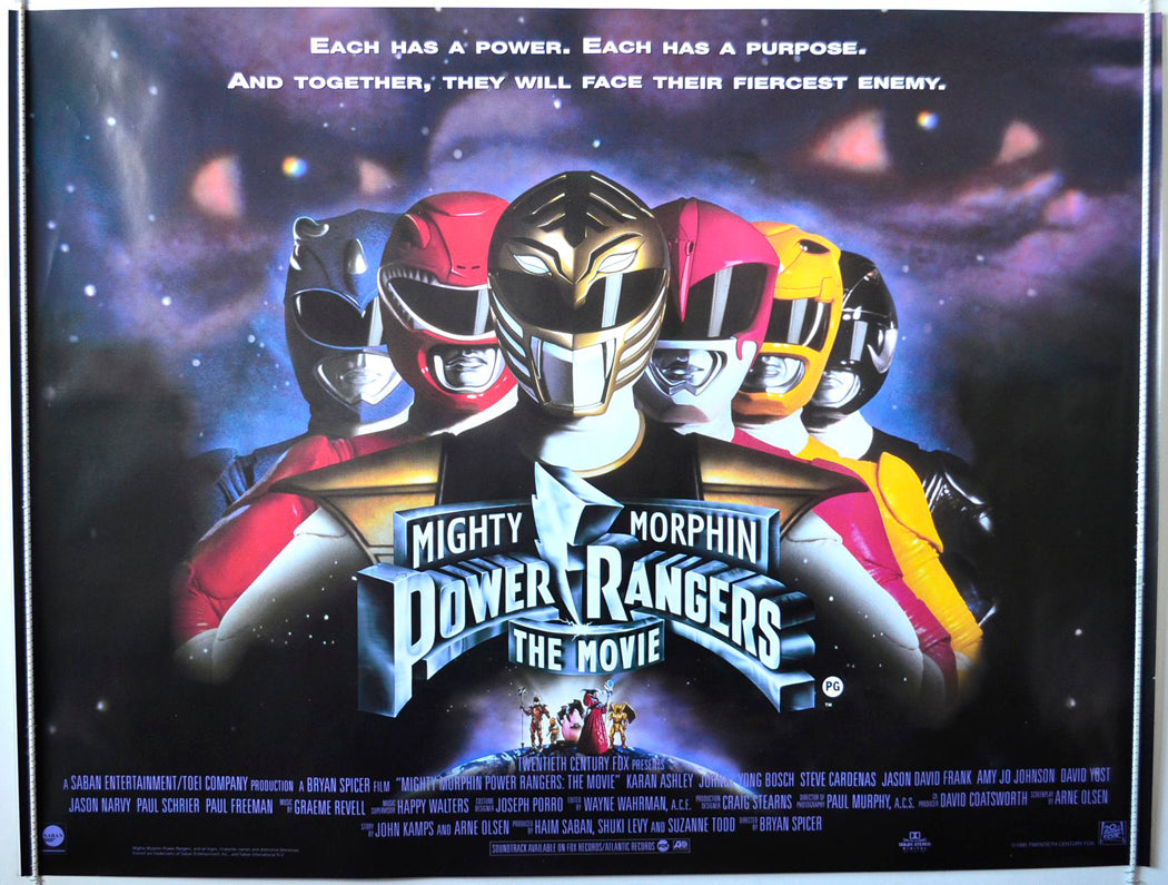 Original Power Rangers Move “Mighty Morphin Power Rangers” Original British Quad Poster - Movie Po ...