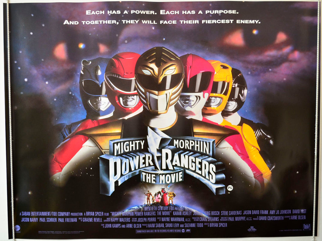 Mighty Morphin Power Rangers Original British Quad Poster - Movie Poster