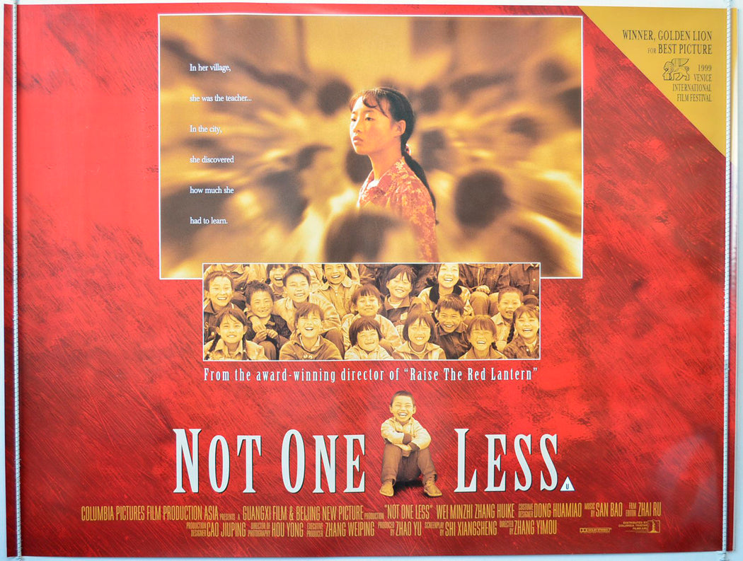 Not One Less  (a.k.a. Yi ge dou bu neng shao)   Original British Quad Poster - Movie Poster