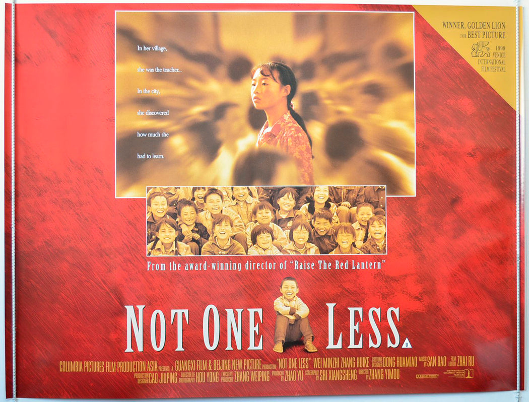 Not One Less  (a.k.a. Yi ge dou bu neng shao)   Original British Quad Poster - Movie Poster