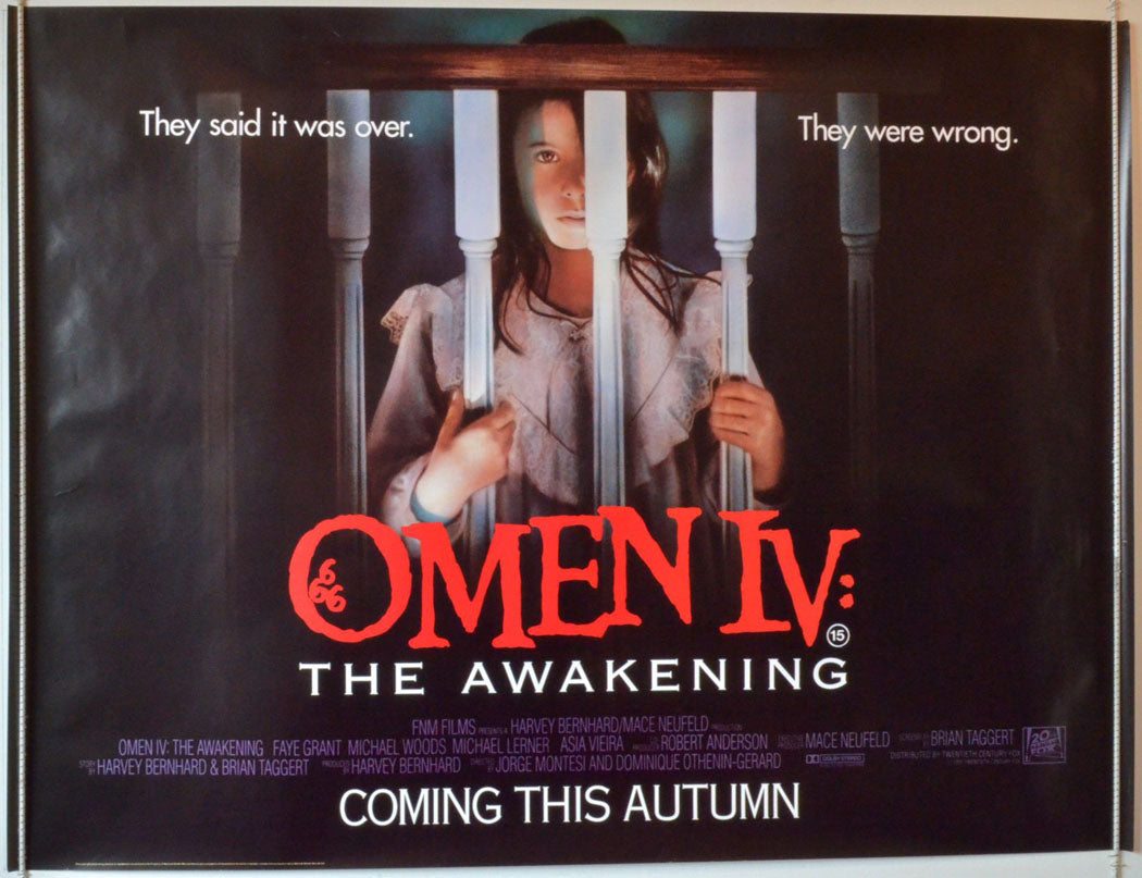 Omen IV : The Awakening   (Teaser) Original British Quad Poster - Movie Poster