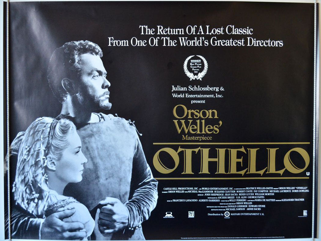 Orson Welles' Othello  Original Quad Movie Poster  