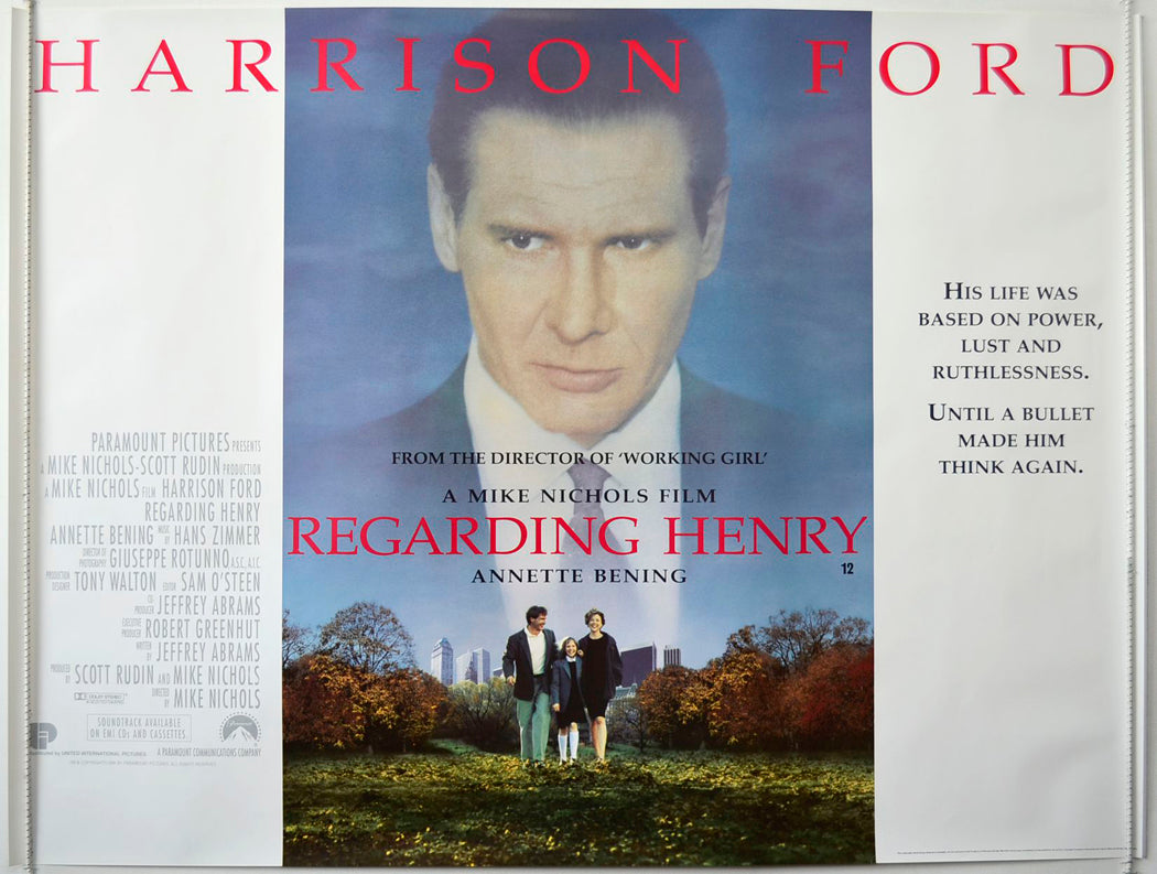 Regarding Henry   Original British Quad Poster - Movie Poster