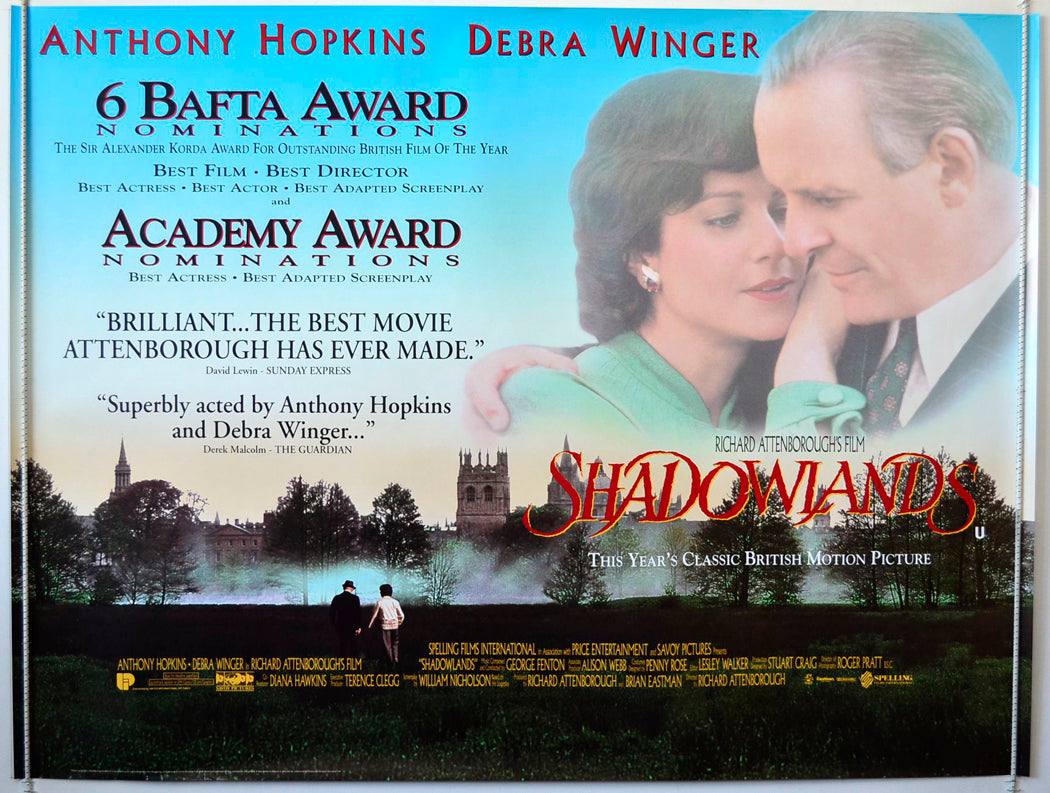 Shadowlands  (Quotes Version)   Original British Quad Poster - Movie Poster