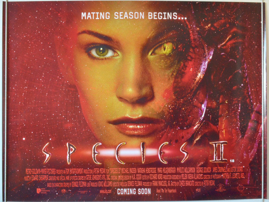 Species II   (Teaser) Original British Quad Poster - Movie Poster