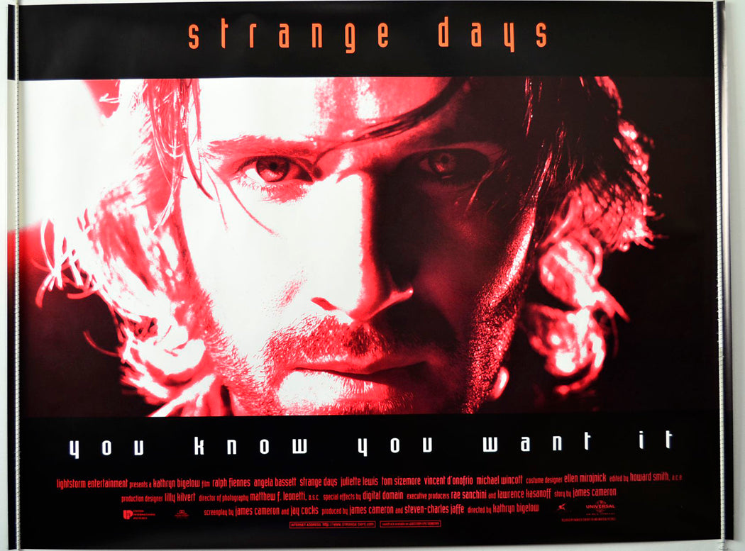 Strange Days  (Teaser / Advance RED Version)   Original British Quad Poster - Movie Poster