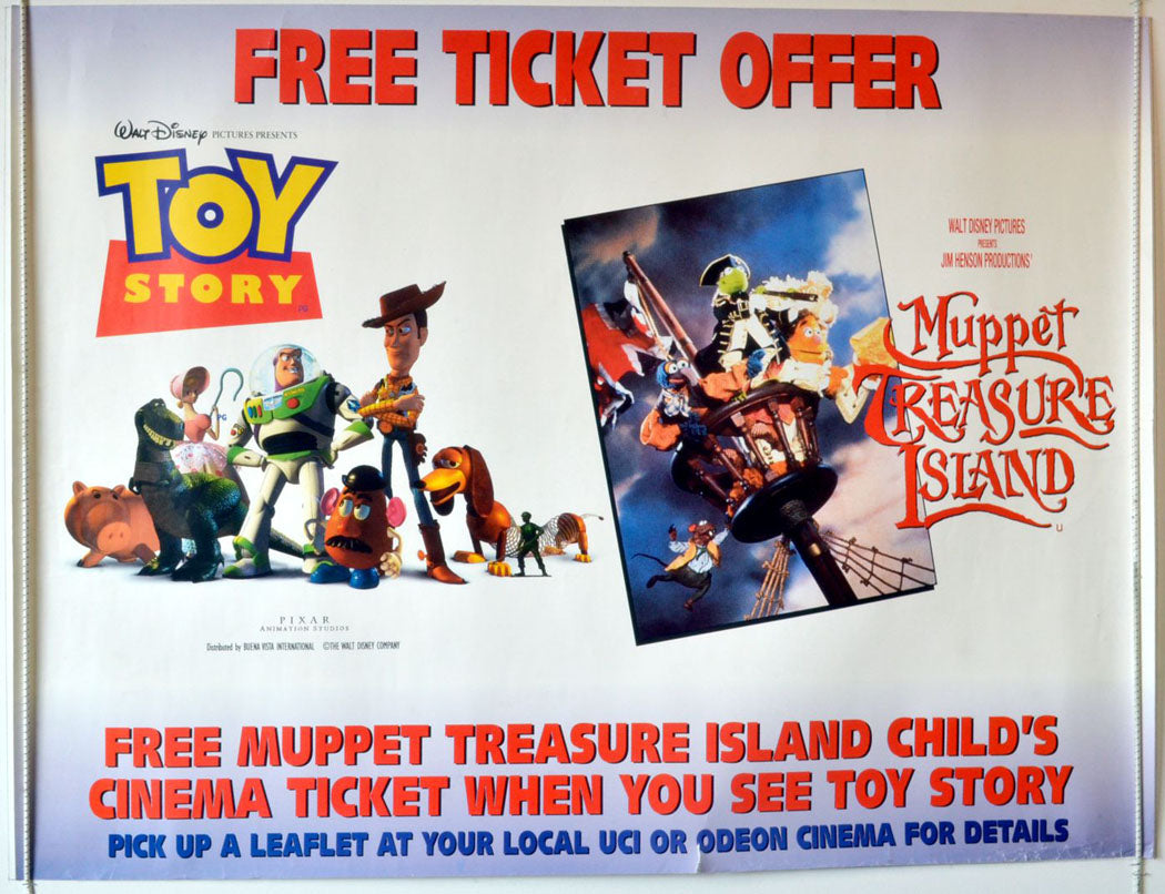 Toy Story / Muppet Treasure Island  (Ticket promotion poster)  Original British Quad Poster - Movie Poster