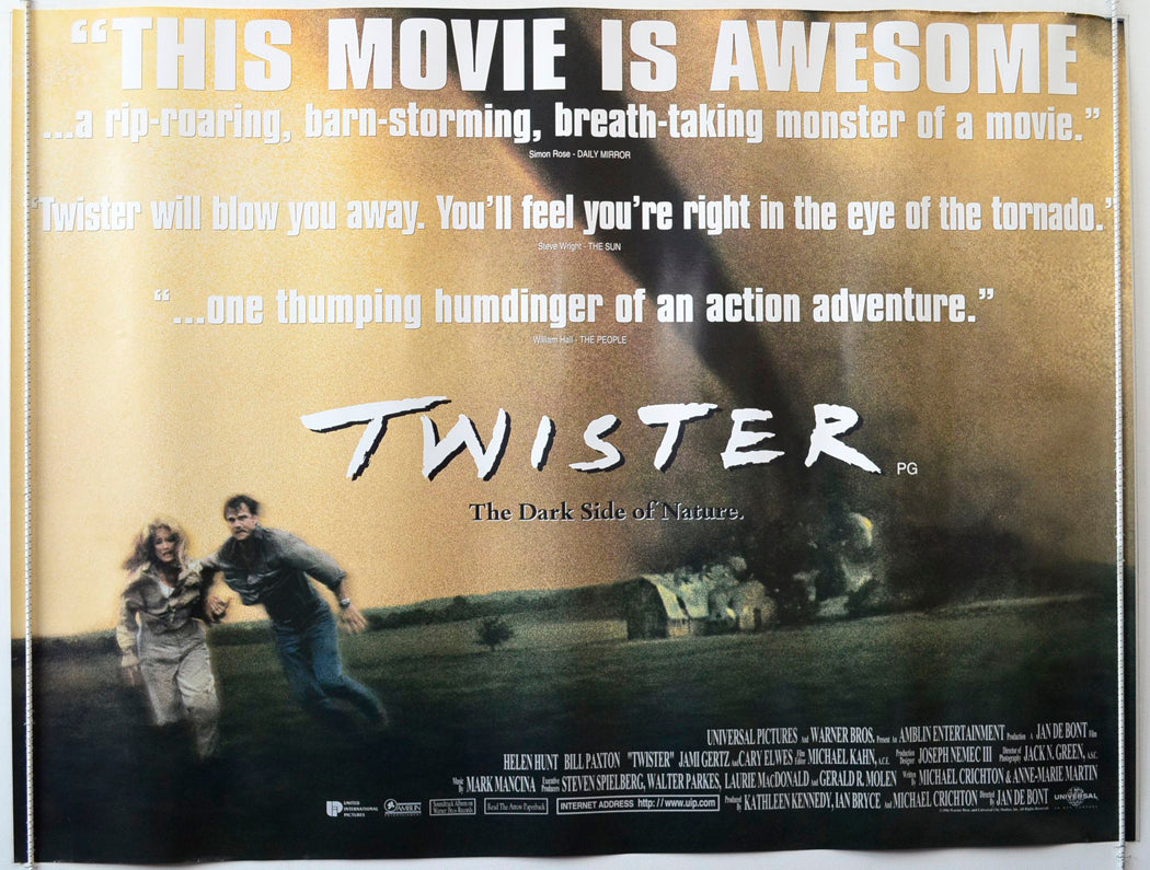 Twister   (Quotes Version)  Original British Quad Poster - Movie Poster