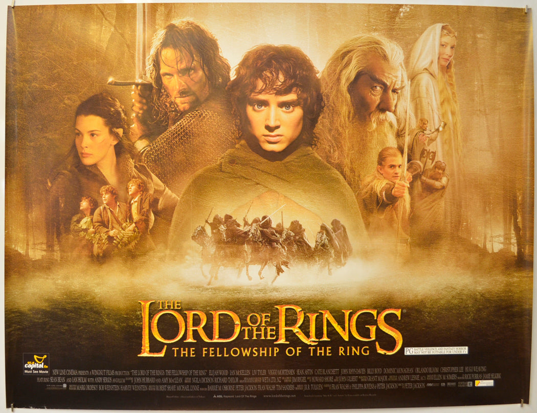 Lord Of The Rings : The Fellowship Of The Ring  Original Quad Poster - Film Poster - Movie Poster