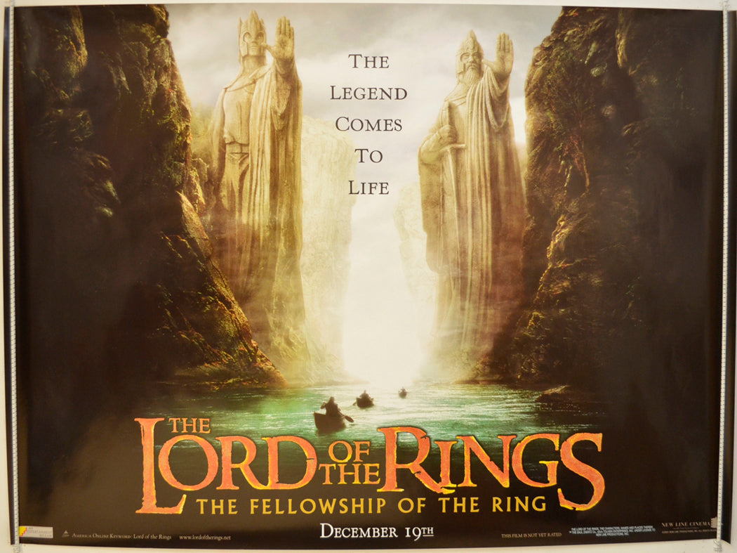 Lord Of The Rings : The Fellowship Of The Ring  (Teaser / Advance Version 2)  Original Quad Poster - Film Poster - Movie Poster 