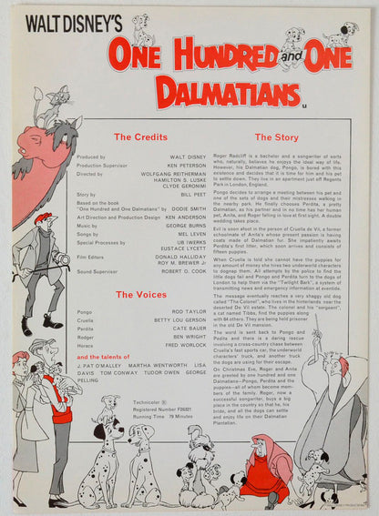 101 Dalmatians- Synopsis Sheet width="125" height="170