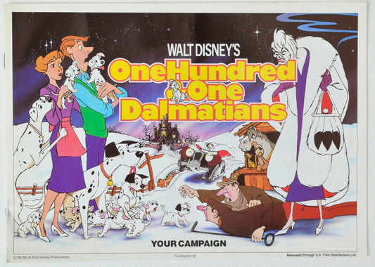 One Hundred And One Dalmatians  (a.k.a. 101 Dalmatians)   Original 8 Page Cinema Exhibitors Campaign Press Book  + Synopsis / Credits Sheet 