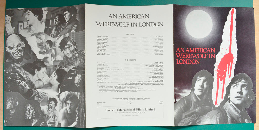 AN AMERICAN WEREWOLF IN LONDON - Press Book - Back