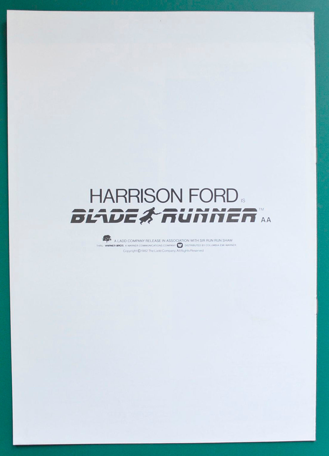 Blade Runner - Press Book - Back