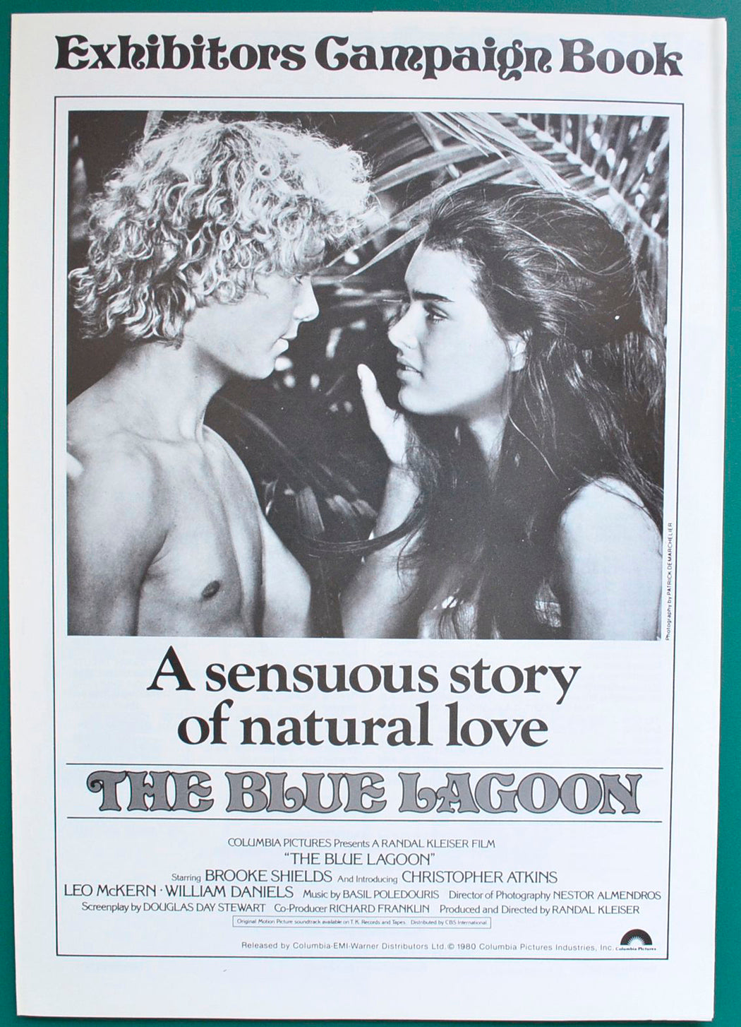 The Blue Lagoon Original 4 Page Cinema Exhibitor's Campaign Press Book 