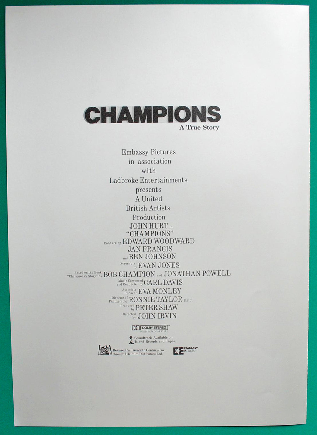 Champions - Synopsis Booklet - Back