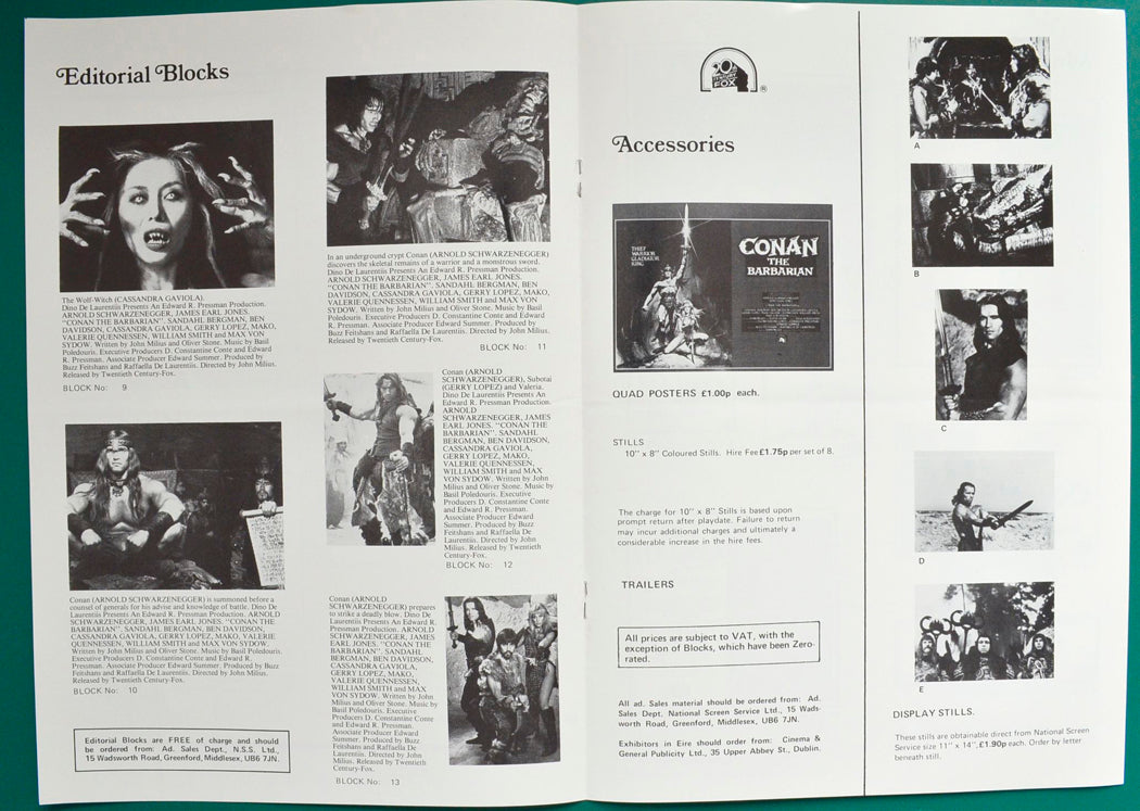 Conan The Barbarian - Press Book - Inside